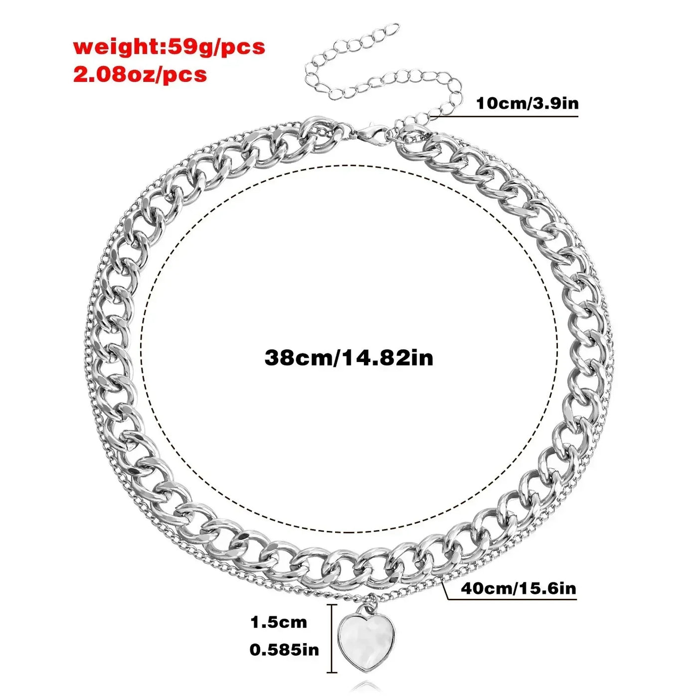 Exaggerated Big Choker Necklace for Women Girl Hiphop Chunky Chain OT Buckle Necklace on the Neck Party Jewelry Gift