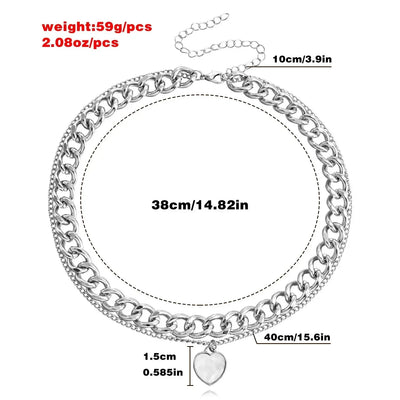 Exaggerated Big Choker Necklace for Women Girl Hiphop Chunky Chain OT Buckle Necklace on the Neck Party Jewelry Gift