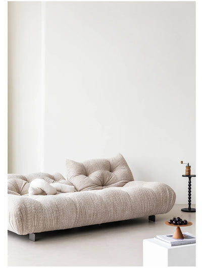 Alpaca Velvet Creamy Style Sofa Bed Foldable for Small Rooms Multifunctional for Lounging Sleeping Lazy Comfort Furniture FYLS