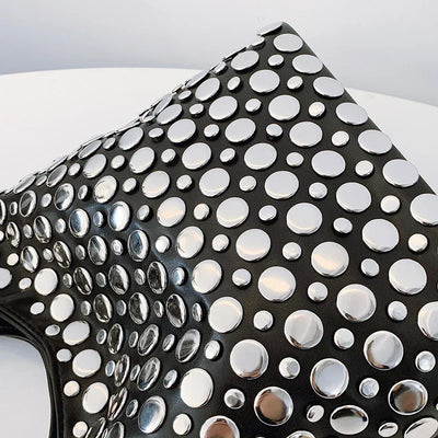 Designer Geometric Shoulder Bag For Women Top Brand Handbag Luxury Shiny Rivet Handmade Evening Clutch Bag Fashion Party Purse