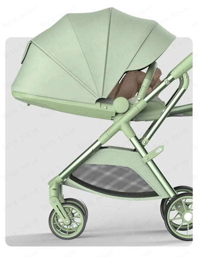 Portable High-view Baby Stroller Two-way Portable Baby Stroller Foldable Children's Four-wheel Baby Stroller 0-3 Years Old
