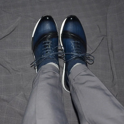 Luxury Brand Design Men's Oxford Shoes Fashion France Style Leather Sneakers Slip-on Casual Business Travel Non-slip Male Shoes