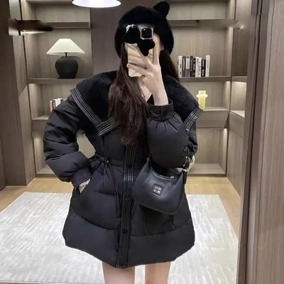 Medium Length Parkas Woman Blouson Outdoor Clothes Jackets Discount Loose Casual Lined Cold Elegant Hot Down Coats for Women