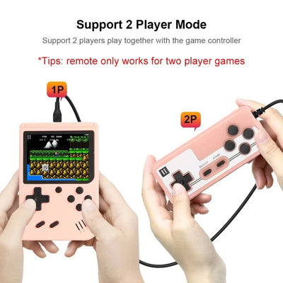 Retro Portable Mini Video Game Console 8-Bit LCD Game Player Built-in 400 500 Games AV Handheld Game Console For Children
