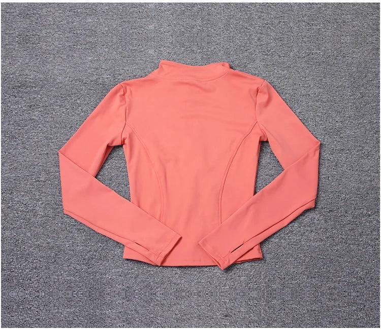 Workout sport jacket long sleeve gym training clothing yoga sportswear women