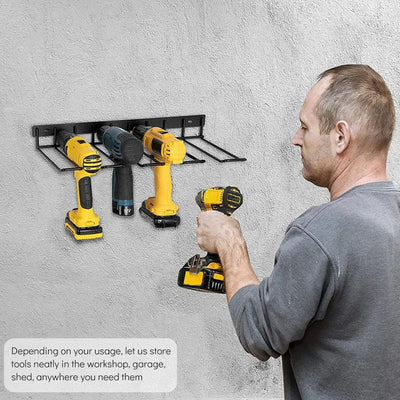Hand Power Tool Organizer Rack Wall Mounted Floating Tool Shelf Electric Drill Holder Heavy Duty For Workshop Garage Accessories