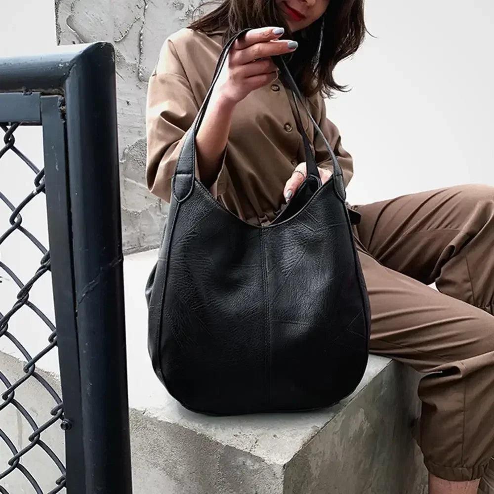 Women’s handbags vintage luxury leather shoulder bag designers large modern fashion brand female