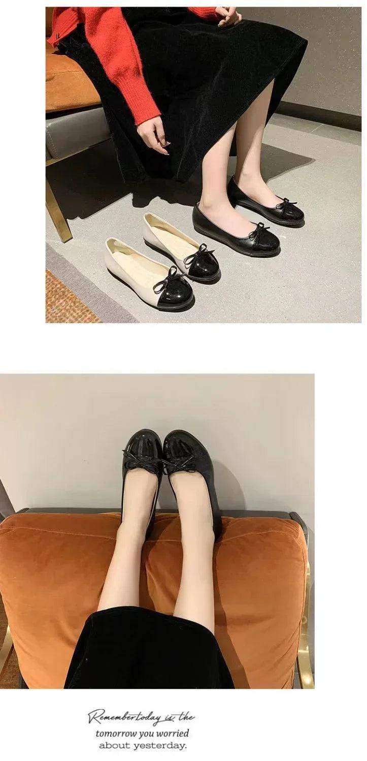 Women’s elegant bow-knot slip-on loafers flat shoes fashion ballerina woman/ladies zapatos de mujer