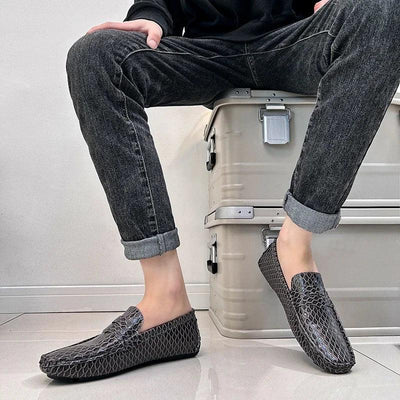 New Loafers Men Handmade Leather Dress Shoes Man Driving Flats Slip on Luxury Comfy Moccasins Black Party Shoes for Men