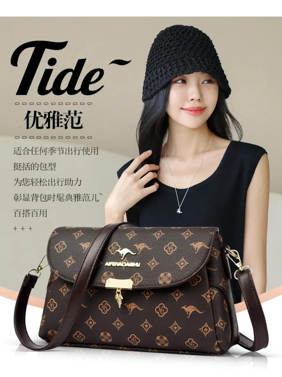 Genuine brand luxury handbags women bags designer women’s vintage monogram print handbag top-handle crossbody design