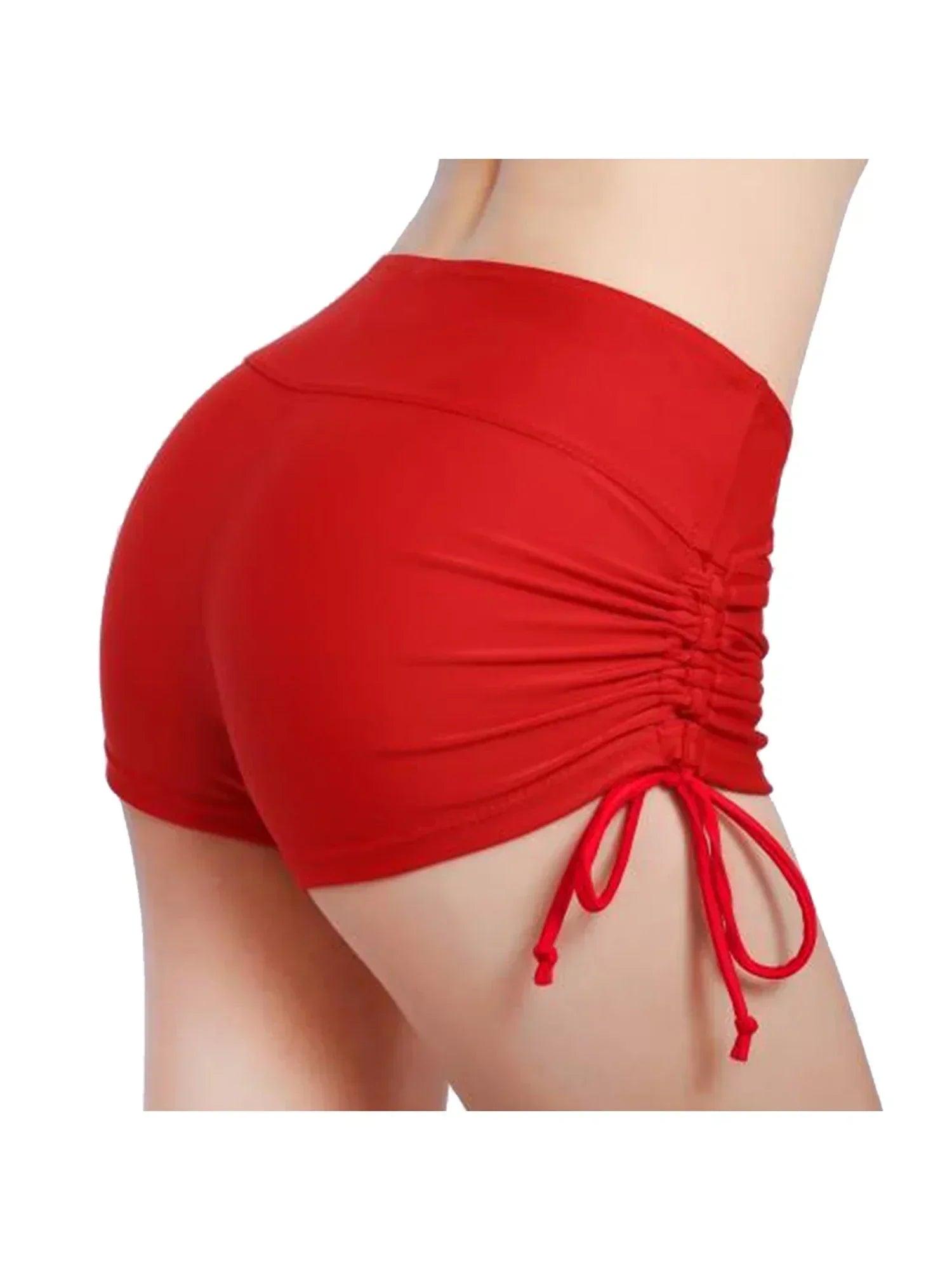 2025 new fashion women’s swim shorts high waist sides drawstring stretch sports boyshorts bathing suit tankini bottoms