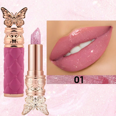 Hua Fei Butterfly Dance Pearlescent Color Changing Lipstick Moisturizing Moisturizing Not easy to take off makeup Lip gloss