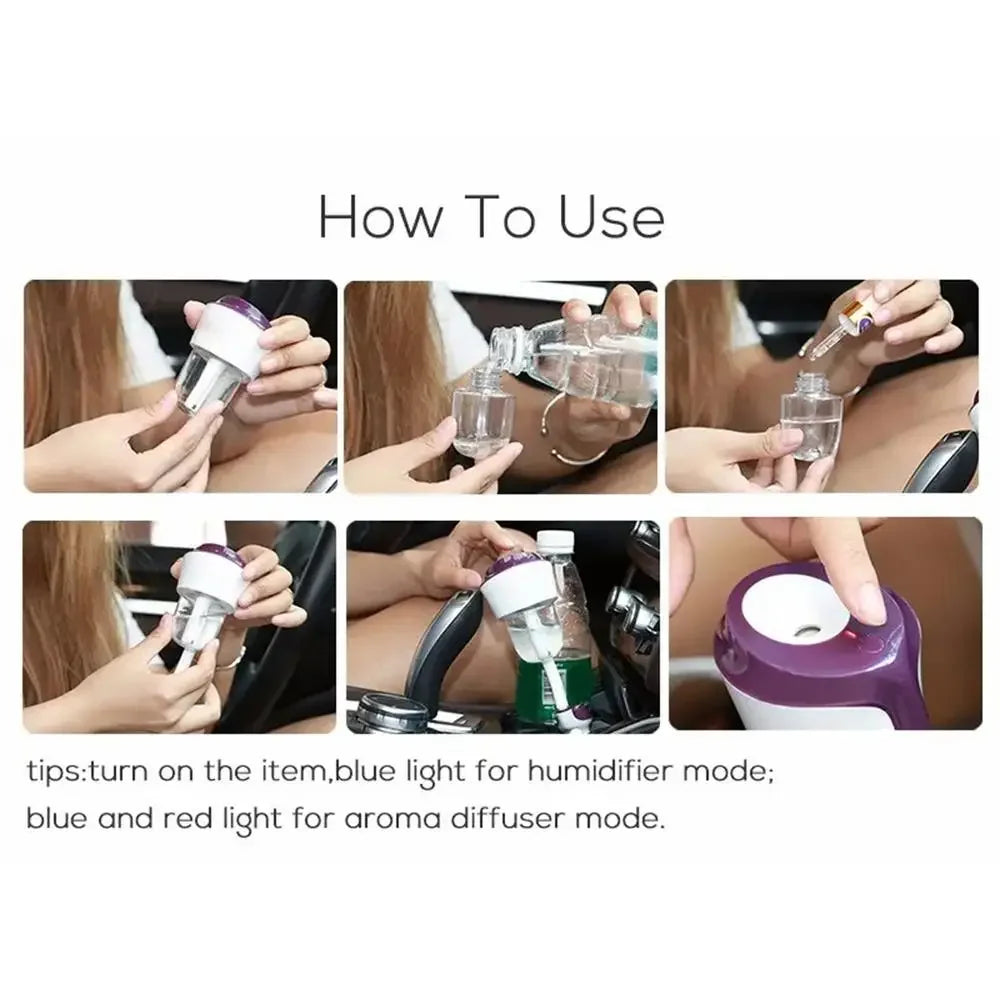 Car Humidifier Diffuser Small USB Air Scent Humidifier Vehicle Fragrance Oil USB Scent Mist Purifier Aromatherapy For Workplace