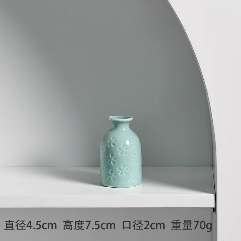 Ceramic Small Vase, Ins Style, Modern High Appearance Level, Dried Flower Arrangement Vase, Home Decoration Piece Vases