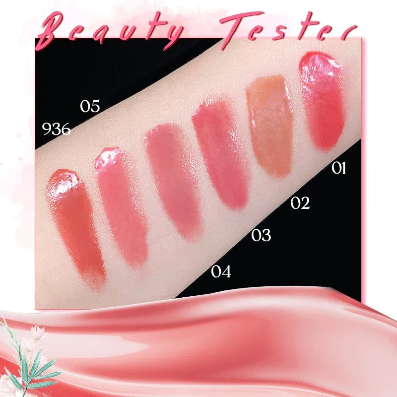 Mirror Gloss Jelly Lipstick, Long Lasting Waterproof Lip Glaze, Contains butter from avocado trees and sunflower seed oil
