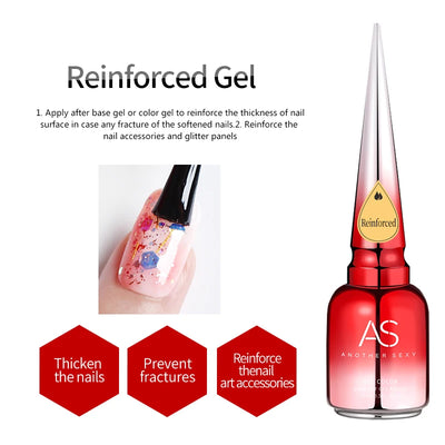 AS Self Leveling Nail Gel Polish 15ml Semi Permanent Reinforcement Nails Art Strong UV Multifunction Gel Top Base Varnish