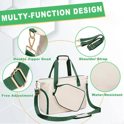 Large Pickleball Duffle Bag with Shoe Compartment