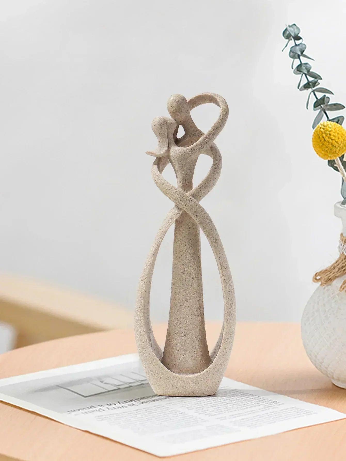 Nordic style creative home decor: embracing couple sculpture for office bookshelf living room bedroom tabletop