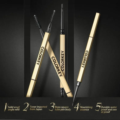 Colorkey Eyebrow Cosmetics Pencil Waterproof Double-headed Brows Liner Definition Natural Long Lasting Makeup Paint