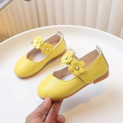 Spring Autumn Little Girls Ballet Shoes Sweet Chic Kids Fashion Princess Leather Shoes Causal Versatile Children's Flats Soft