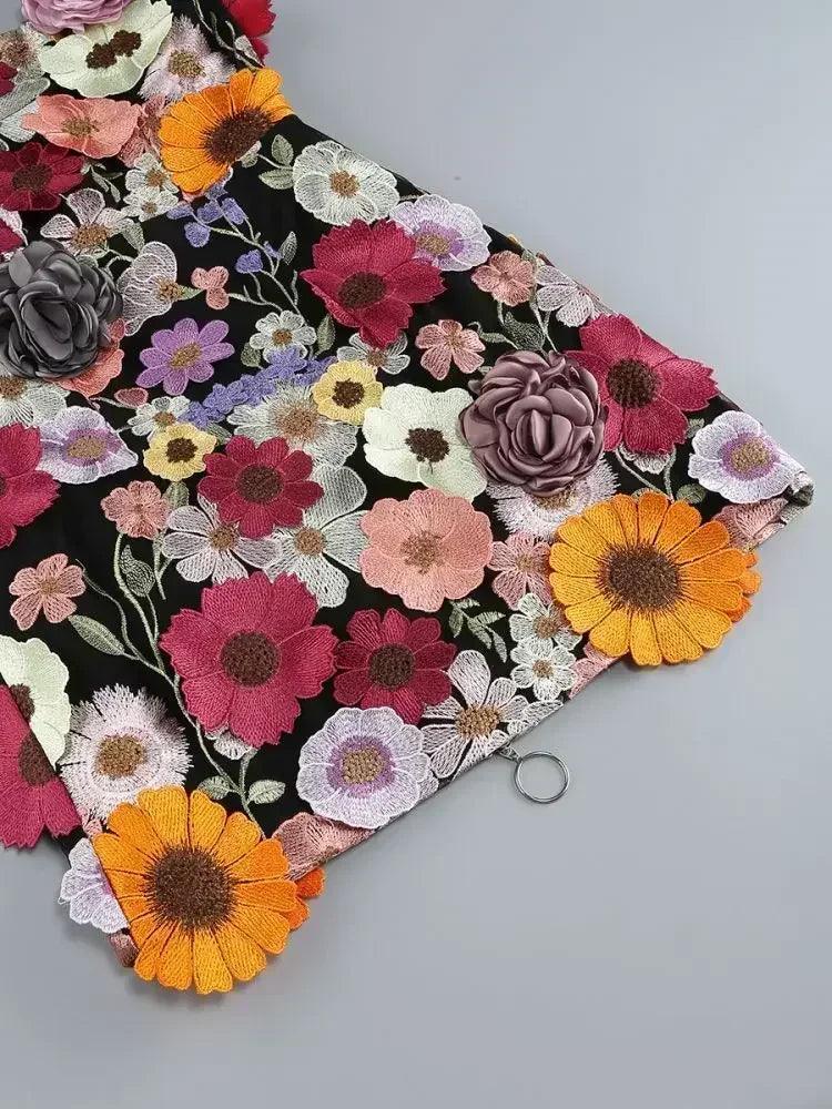 Luxury dresses women 2025 summer prom gown new bodycon mini party dress retro embroidered flower evening gowns brithday