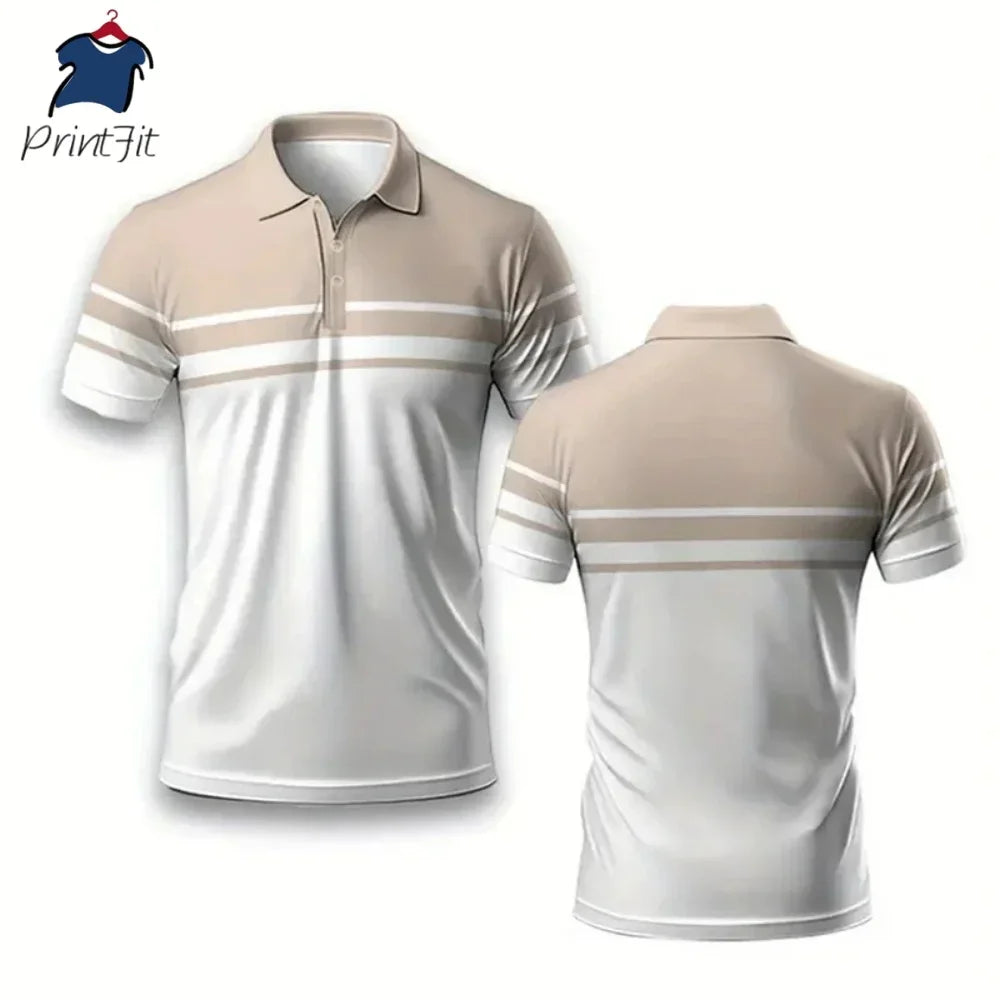 Men Polo Shirts Short Sleeve Men's Clothes Summer Oversized Sportswear Shirt Striped Polo Tees Fashion Man Pullover Tops