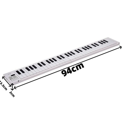 61 Key Foldable Electronic Piano Portable Piano Keyboard w/LED Display/Built-in Battery/Electronic Keyboard Musical Instrument