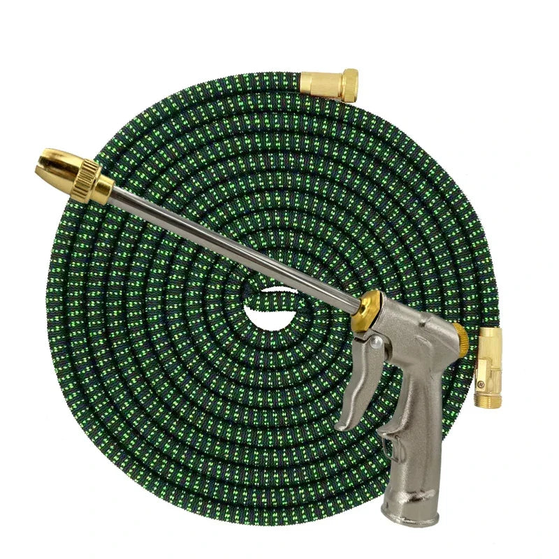 Expandable Garden Hose With Metal Nozzle, Lightweight And Non Twisted Flexible Garden Hose, 3/4 Inch Solid Brass Fittings