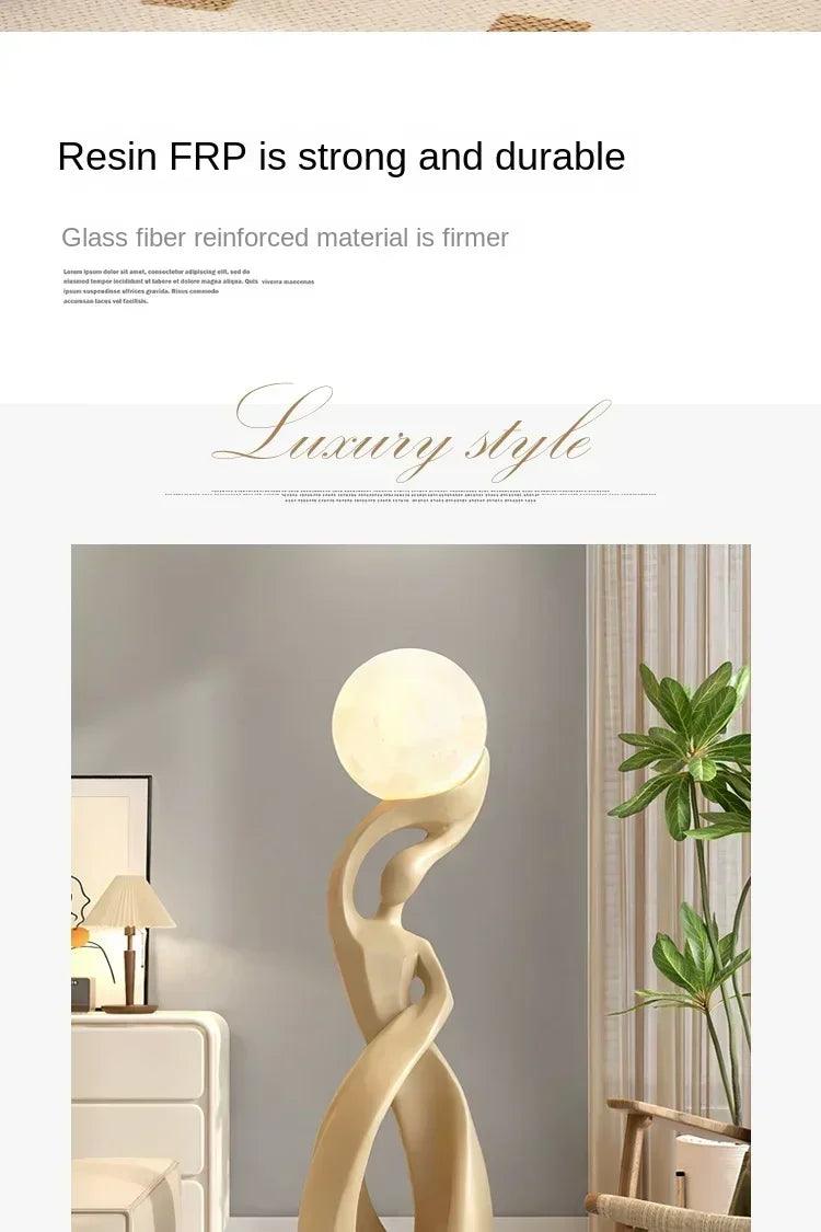 Home decor statue abstract art ornaments nordic living room large floor luminous sculpture housewarming gift interior