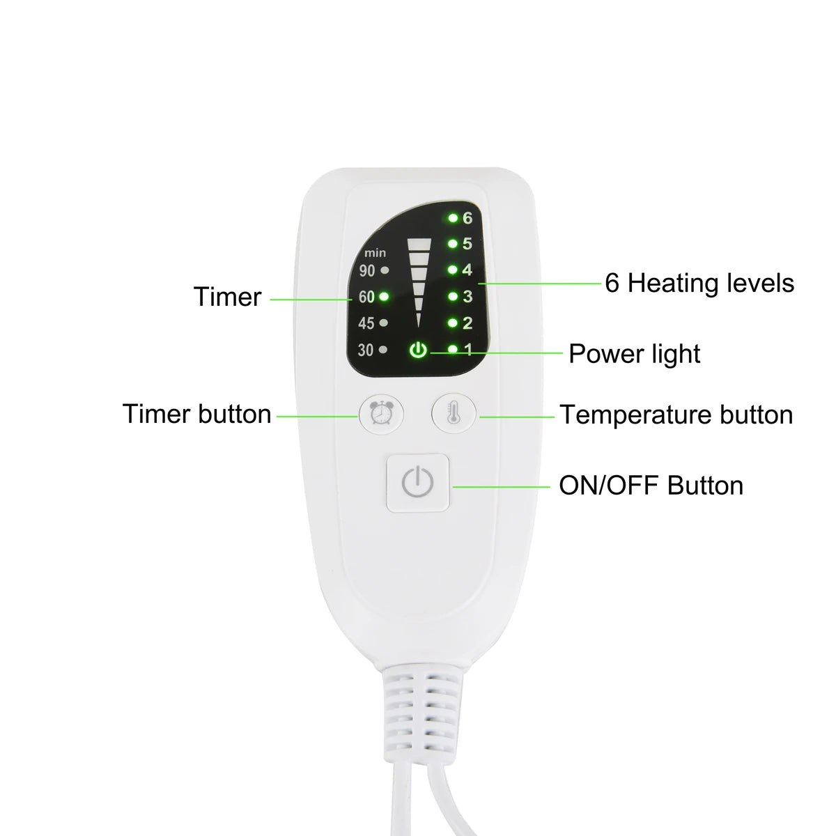 Soft Washable Thermal Electric Heating Pad Blanket For Shoulder Legs Feet Hands Abdomen Winter Warming Heated Mat 6 Levels Gray