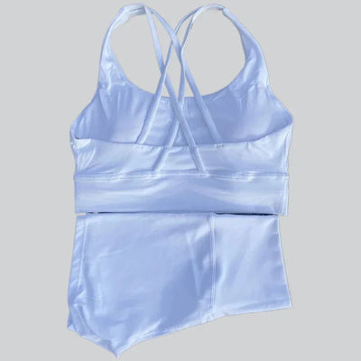 2025 Summer Women's Yoga 2-Piece Set Beauty Back Sling Bra & High Waist Butter Touch Stretch Shorts Fitness Cycling Sports Set