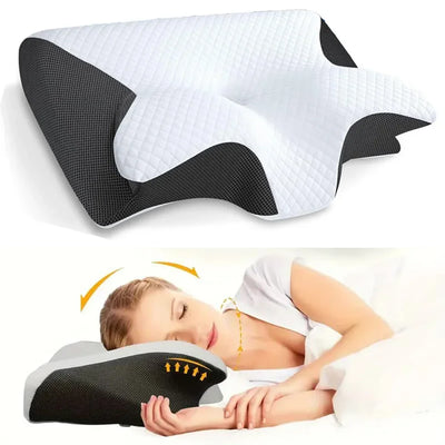 Butterfly Cervical Pillow Memory Foam - Slow Rebound Orthopedic Neck Support Contour Pillow for Pain Relief Sleeping Relax