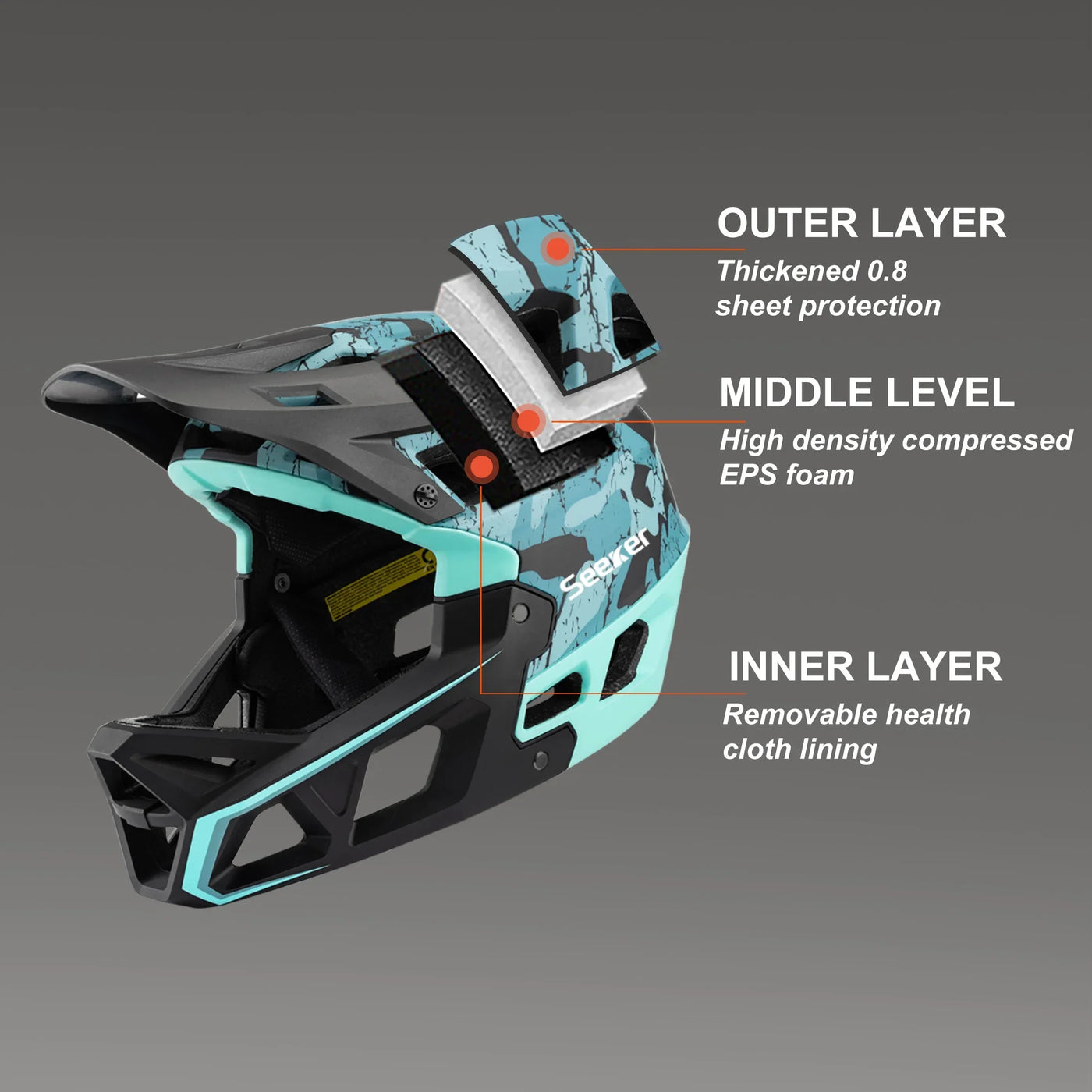 Seeker Mtb Mountain Bike Helmet Lightweight Breathable Speed Downhill Full Helmet Outdoor Adult Men And Women Cycling Helmets