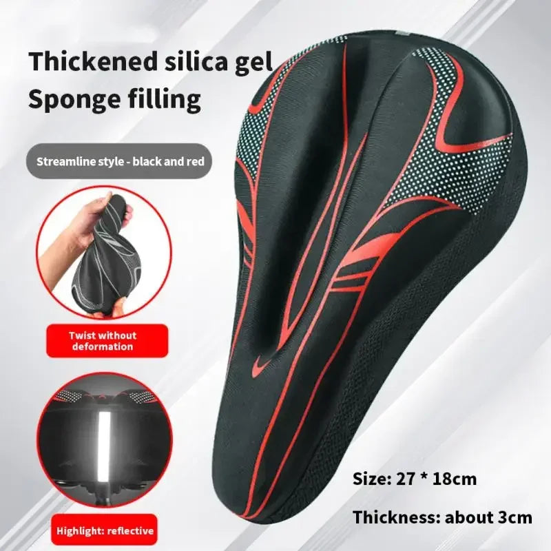 3D Bicycle Saddle Cover Accessories for Mountain Bike Men and Women Gel Soft Bicycle Seat Cover Parts Cycling Sports