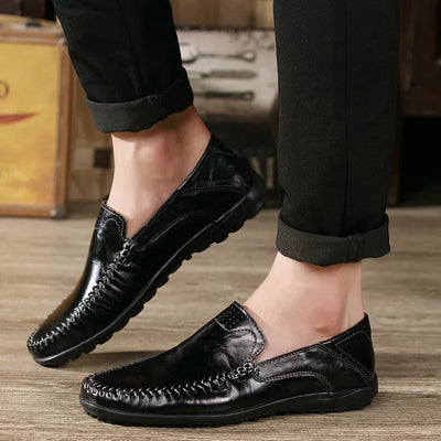 Men Loafers Leather Shoes For Men Casual Shoes Moccasins Breathable Sneakers Men Driving Shoes Comfort Flats