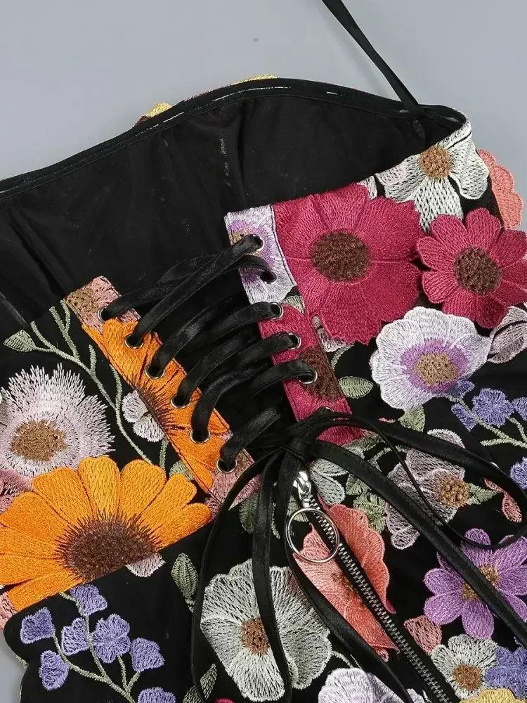 Luxury dresses women 2025 summer prom gown new bodycon mini party dress retro embroidered flower evening gowns brithday