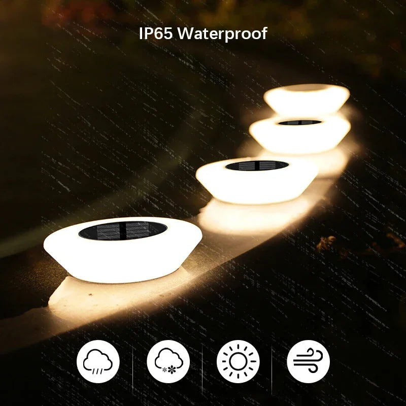 1/4PCS Solar Outdoor Lights 14LED Waterproof Lawn Lamp,360° Floor Lighting  for Garden Yard Driveway Patio Camping Summer Decor