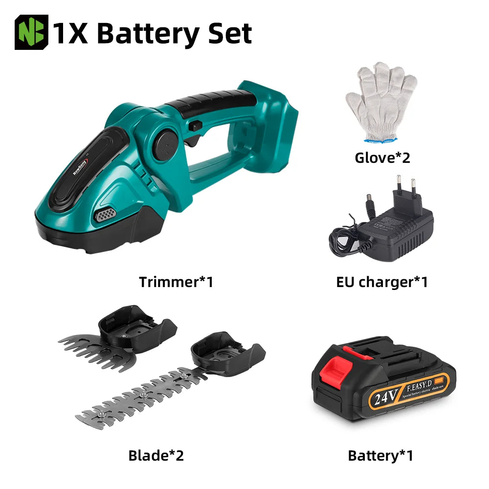 NEWBENY 2 IN 1 Electric Hedge Trimmer Lawn Mower Household Garden Shrub Scissors Grass Scissors For Makita 18V Battery Pin
