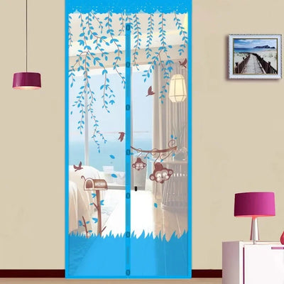 Magnetic Door Screen Curtain Automatic Closing Mosquito Insect Proof Net with Powerful Magnets Home Decor for Summer Ventilation
