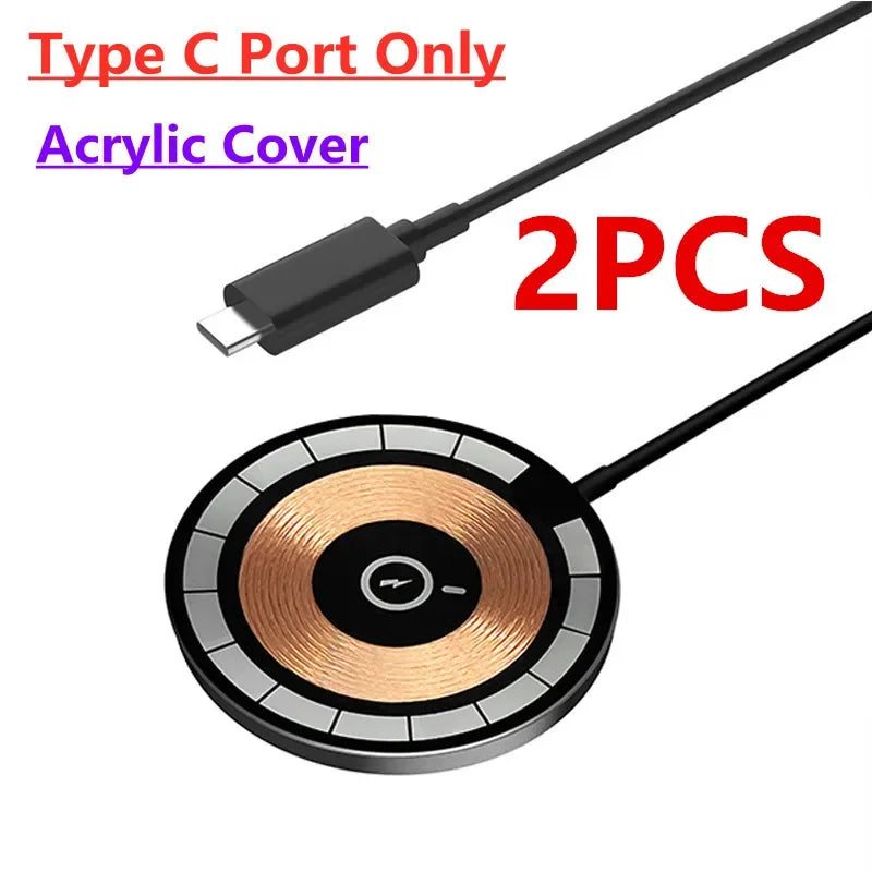 100W Magnetic Wireless Charger Pad Phone Chargers For iPhone 15 14 13  Pro Max Airpods Portable Macsafe PD Fast Charging Station