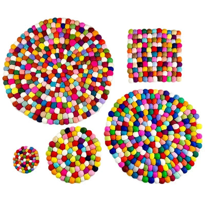 Wool Felt Singing Bowl Mat Handmade Colorful Sound Bowl Accessories Circular Musical Instrument Mats Square Seat Cushions