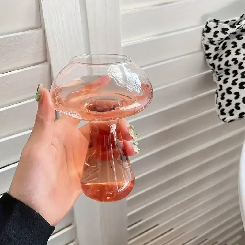 Creative Mushroom Cocktail Glass Cups Transparent drinks Beer Wine Glasses Coffee Cups Drinkware for Bar Parties Home Drinking ﻿