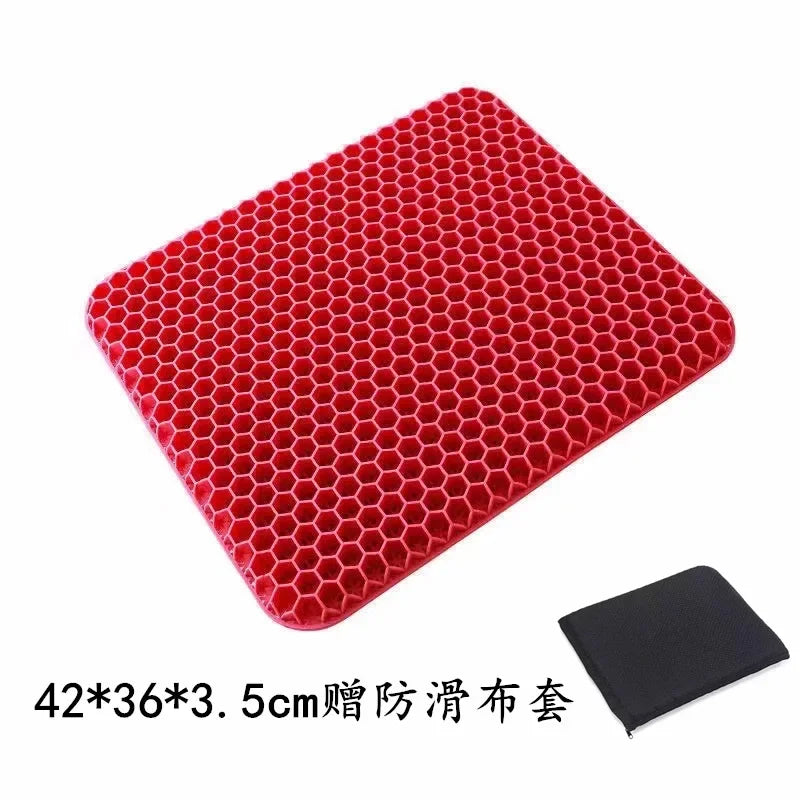Gel seat cushion with non-slip cover,honeycomb design,pressure relief, breathable cooling cushions for car office home summer