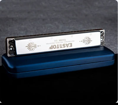 EAST TOP T2406K 2.0 24 Holes Tremolo Harmonica Key of C Tremolo Mouth Organ Harmonica for Adults Students Professionals