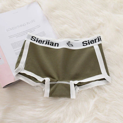 Women's Anti-exposure Ladies Boxers Cotton Sports Style Underwear  Fashion Lingerie Letter Belt Plus Size Girls Boxer Shorts