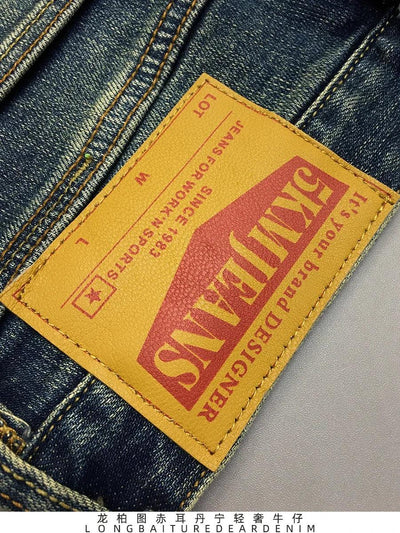 12.5oz Red Selvedge Denim Jeans for Men 99% Cotton High Quality American Vintage Casual Spring Autumn Tapered Straight Pants 5KM