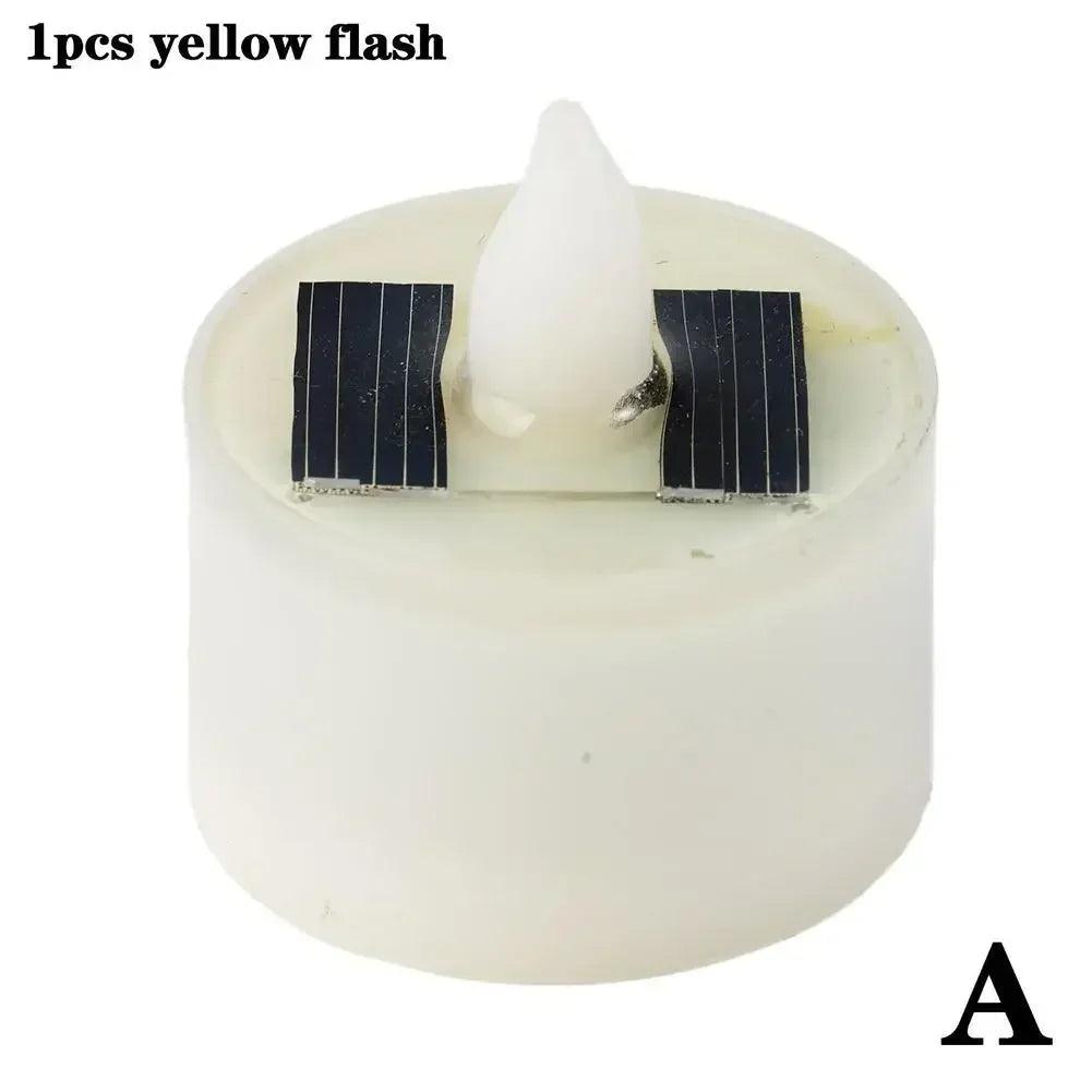 Solar candle tea lamp smokeless simulation led electronic outdoor christmas halloween wax