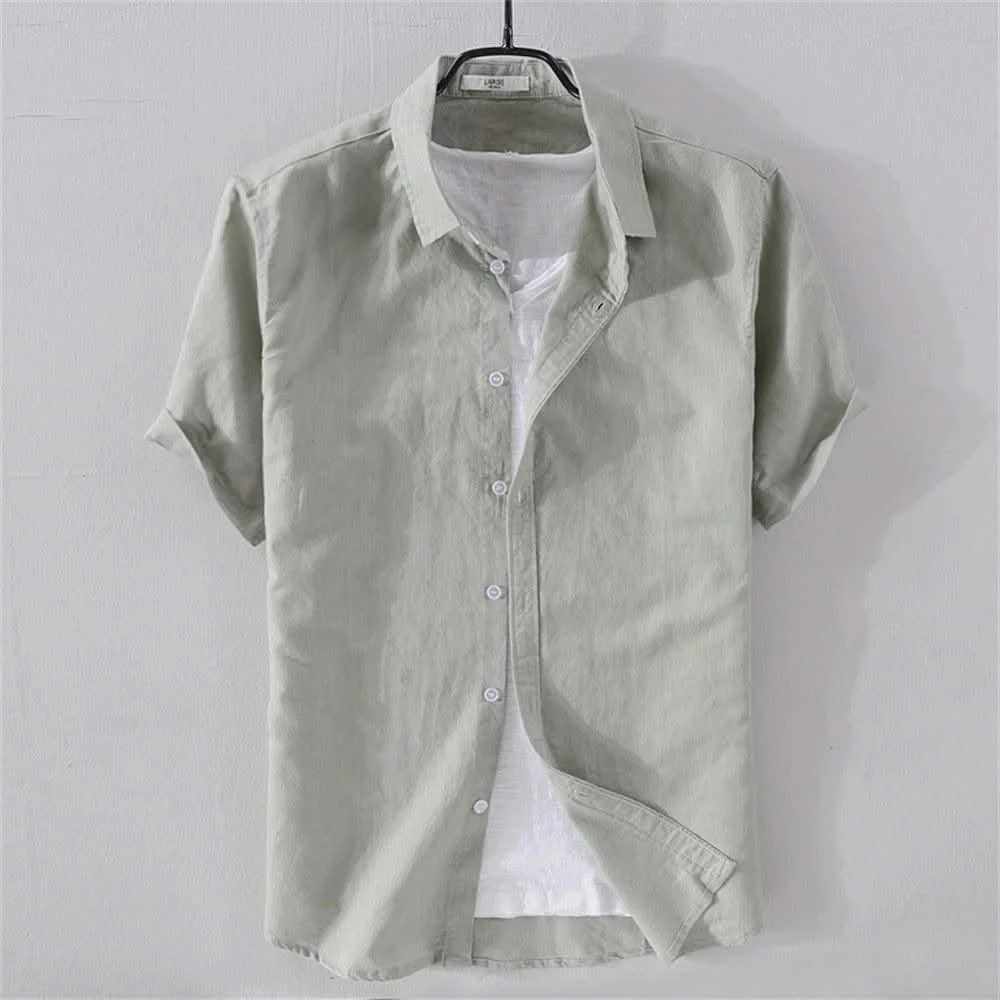 Breathable cotton and linen Casual shirt for young man