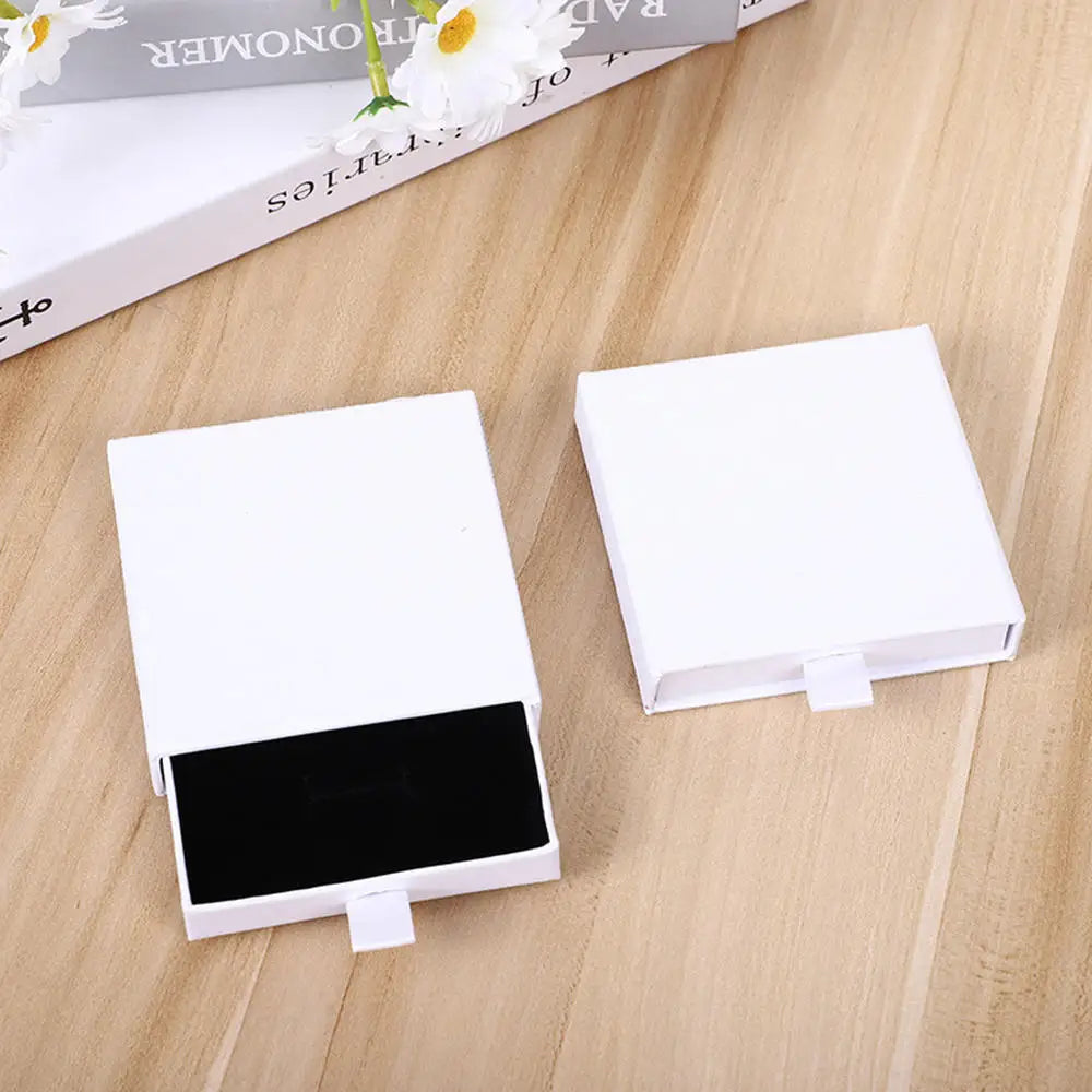 Thick Kraft Paper Drawer Jewelry Set Packaging Box Ring Necklace Bracelets Earring Gift Case Container With Sponge Inside