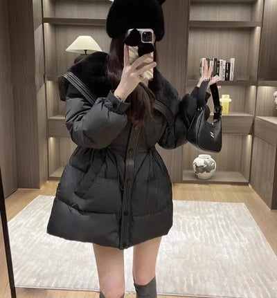 Medium Length Parkas Woman Blouson Outdoor Clothes Jackets Discount Loose Casual Lined Cold Elegant Hot Down Coats for Women